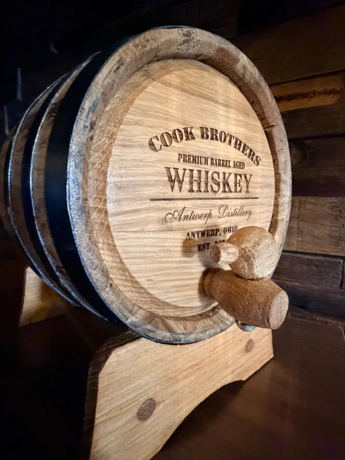 A Cook Brothers barrel-aged whiskey cask