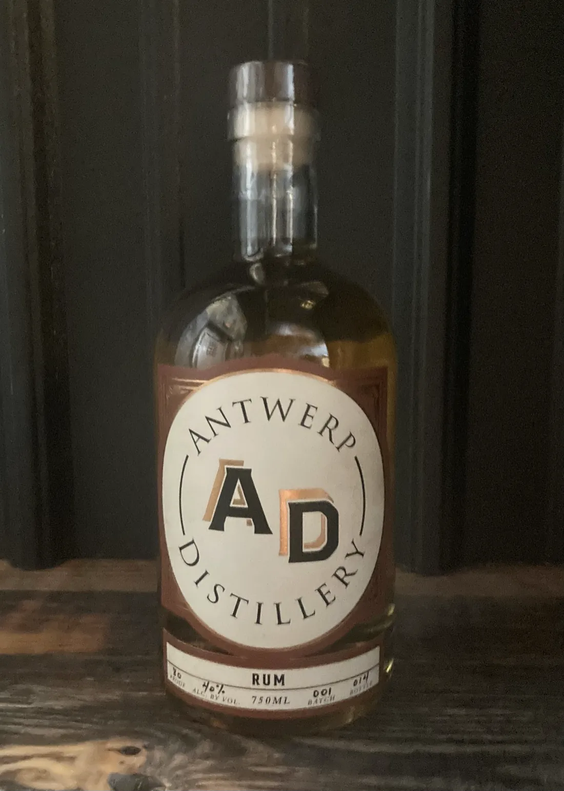 Antwerp Distillery Rum, 80 Proof